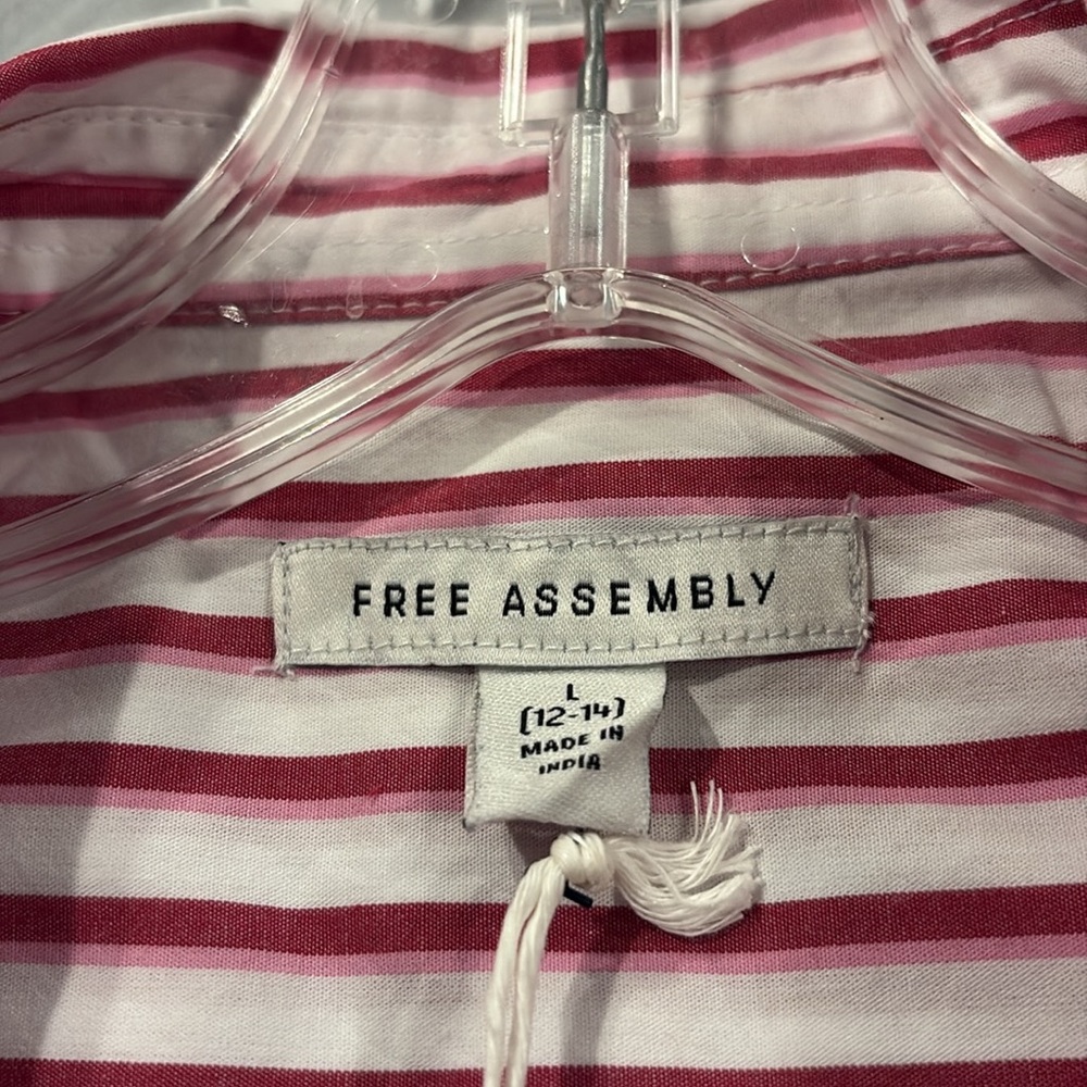 Red and White Striped Shirt with Floral Details - Picture 5 of 5